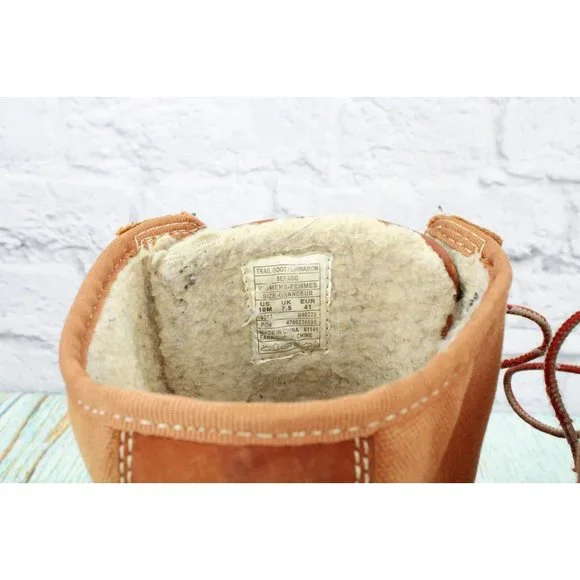 Sebago  Brown Leather Lace Up Shearling Lined Trail Boots Size 10 M - Picture 8 of 9